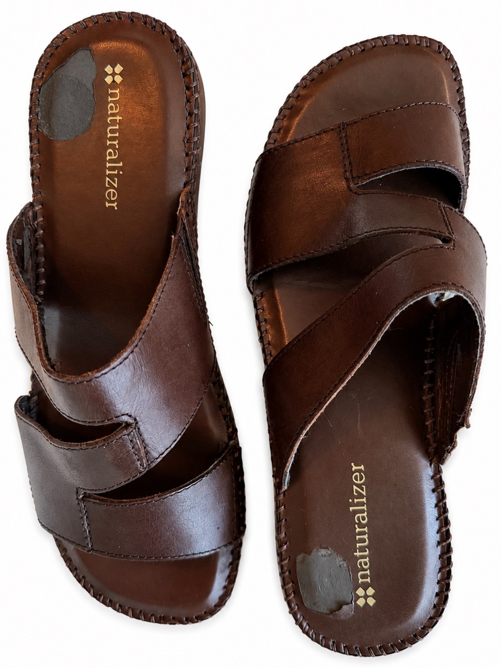 Naturalizer Brown Leather Slide Sandals size 7